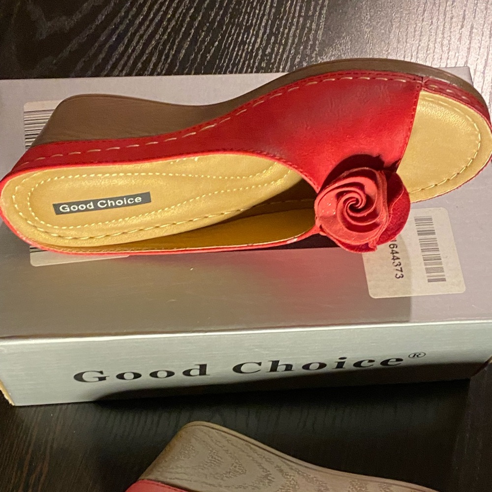 Good Choice “Sydney” Wedge – Size 7 – Vibrant Red LNIB - Picture 3 of 5